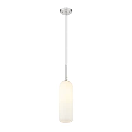 Z-Lite Monty 1 Light Pendant, Brushed Nickel & Matte Opal 732P22-BN